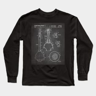 Toilet Plunger Patent - Housewarming Bathroom Art - Black Chalkboard Long Sleeve T-Shirt